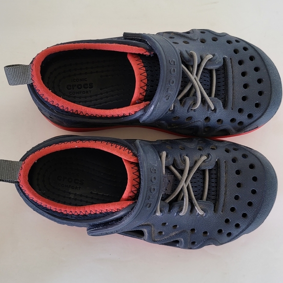 Crocs Iconic Comfort water shoes hook and loop Boys 10 - Picture 7 of 9